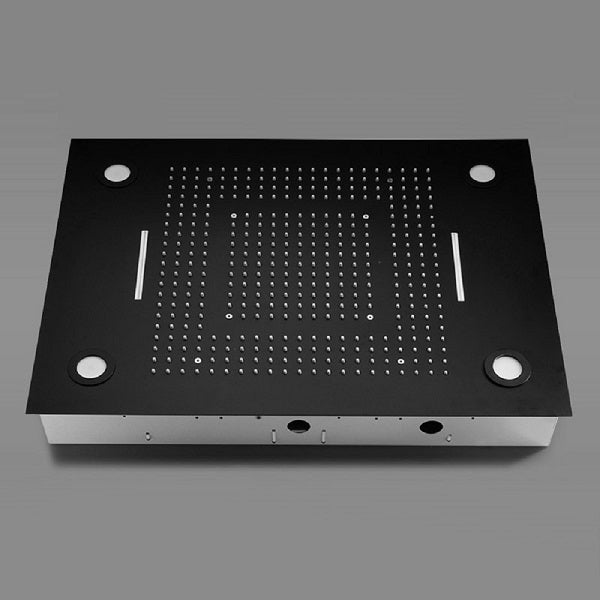 waterfall shower head, waterfall shower heads, shower head waterfall, shower head with waterfall, water fall shower head, shower waterfall head, waterfall rain shower head, waterfall bluetooth speaker, waterfall shower head, shower head water fall. Cascada Classic 23”x31” large recessed Waterfall rain shower head w/4 modes (Rain+ Curtain + Waterfall + Mix), Built-in Bluetooth Speaker, & remote control for LED light shower head with 4 modes function rain Curtain rainfall waterfall.