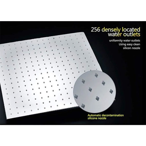 20" Ceiling Mounted Thermostatic Shower System LED Rainfall