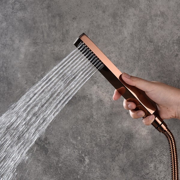 Cascada 22” Music LED shower system (Wall Mounted) with built-in Bluetooth Speakers, 4 function (Rain, Waterfall, body jets & Hand Shower) & Remote Control 64 Color Lights cascada system LED bluetooth shower head with handheld speaker hot cold music rain rainfall musical light showerhead body spray jet waterfall lifting rod wall mounted high pressure thermostatic mixer black matte chrome oilrubbed bronze remote control