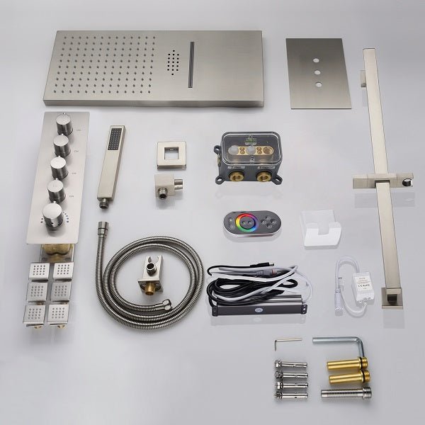 9"x22” Music LED shower system with built-in Bluetooth Speaker - Cascada Showers