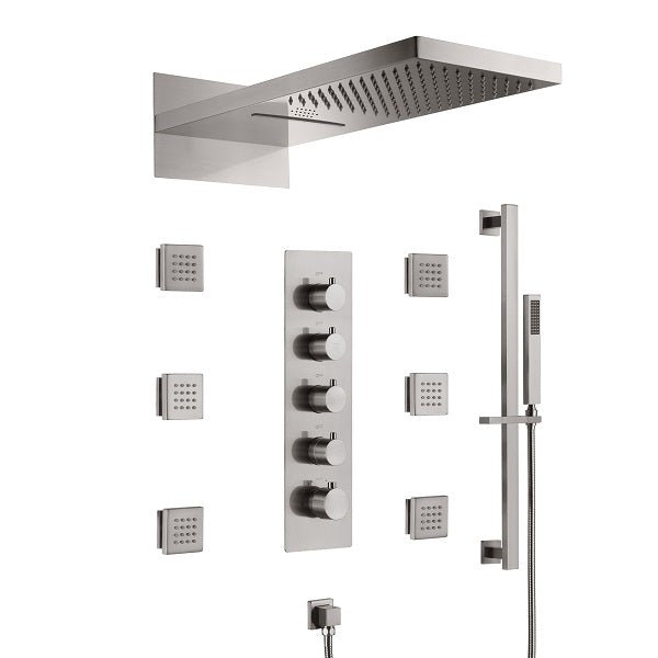 9"x22” Music LED shower system with built-in Bluetooth Speaker - Cascada Showers