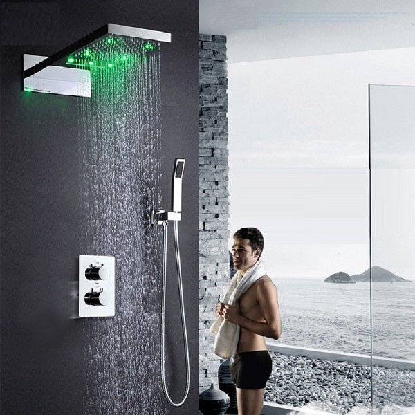 9"x22" Shower Set With 3-Way Thermostatic Valve - Cascada Showers