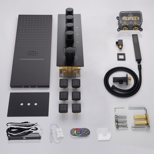 9"x26" Bologna LED Music Shower System By Cascada Showers - Cascada Showers
