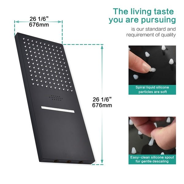 9"x26" Bologna LED Music Shower System By Cascada Showers - Cascada Showers