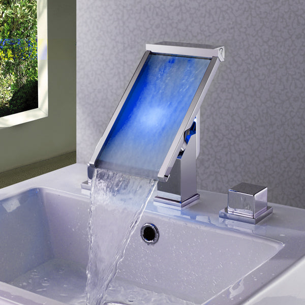 LED Waterfall Bathroom Sink Faucet