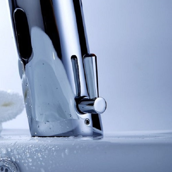 Cascada Touch Free Automatic Sensor Sink Faucet with Temperature Control Handle (Hot & Cold), Chrome touchless faucet bathroom sensor adapter restroom automatic sink hands free chrome vanity faucets touch brass material water contemporary design hot cold mixing valve plated sensors faucet heavy duty automatically turned on-off low power consumptions