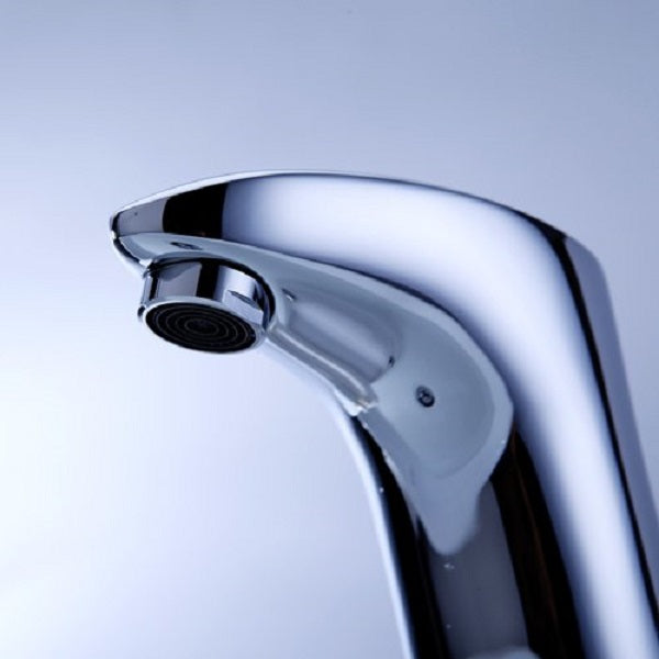 Cascada Touch Free Automatic Sensor Sink Faucet with Temperature Control Handle (Hot & Cold), Chrome touchless faucet bathroom sensor adapter restroom automatic sink hands free chrome vanity faucets touch brass material water contemporary design hot cold mixing valve plated sensors faucet heavy duty automatically turned on-off low power consumptions