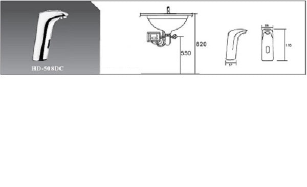 SmartFlow touchless faucet with deck plate for 3 hole sinks