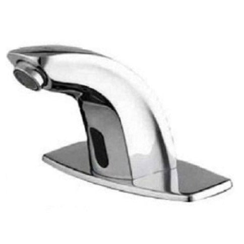 EcoMotion sensor faucet with deck plate for three-hole sink