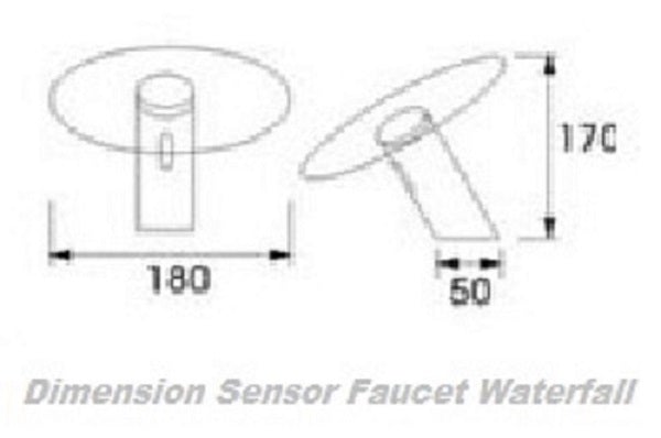 Automatic Hands Free Contemporary Sensor Faucet (Hot & Cold) - Cascada Showers