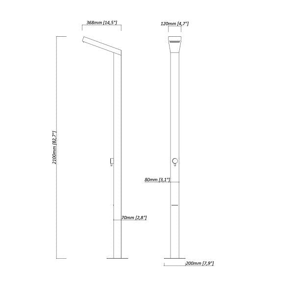Capri Matt Black Outdoor Shower Panel by Cascada Showers: Transform Your Backyard into a Spa Oasis - Cascada Showers