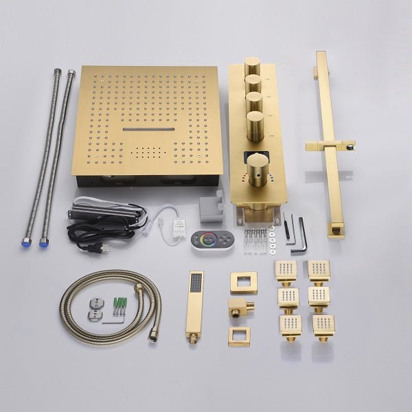 Cascada 16" Turin Digital Rainfall LED music Shower System - Cascada Showers