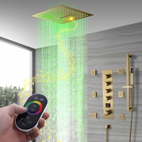 Cascada 16" Turin Digital Rainfall LED music Shower System - Cascada Showers