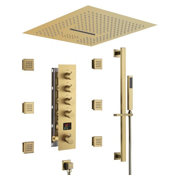 Cascada 16" Turin Digital Rainfall LED music Shower System - Cascada Showers