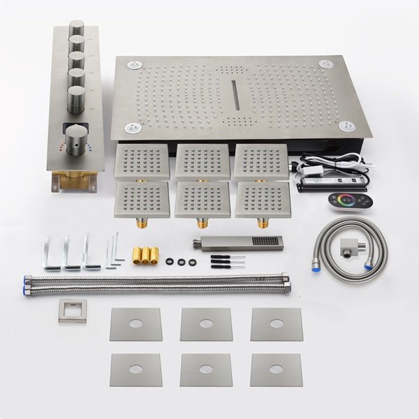 Cascada 16"x28" Matera Digital Rainfall Bluetooth LED Shower System - Cascada Showers