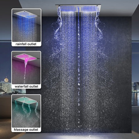 Cascada 16"x28" Matera Digital Rainfall Bluetooth LED Shower System - Cascada Showers