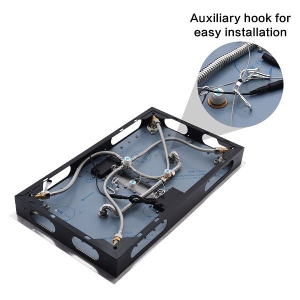 Cascada Luxury 16”x28” Music LED shower system with built-in Bluetooth Speakers, 5 functions (Rain, Waterfall, Mist Outlet, Body Jet & Hand Shower) & Remote Control 64 Color Lights cascada system LED bluetooth shower head speaker hot cold music rain rainfall musical lights showerhead body spray jet waterfall misty ceiling mounted handheld high pressure multicolor holder thermostatic chrome oil rubbed bronze mixer remote control