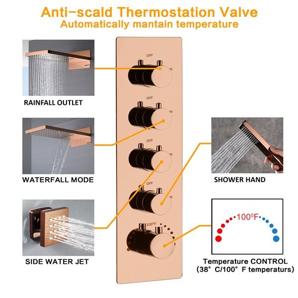 Cascada Capri 9"x22” Music LED Shower System: The Shower System that Has It All - Cascada Showers