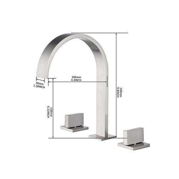 Cascada Classic Design Waterfall Bathroom Sink Faucet with 2 Square - Cascada Showers