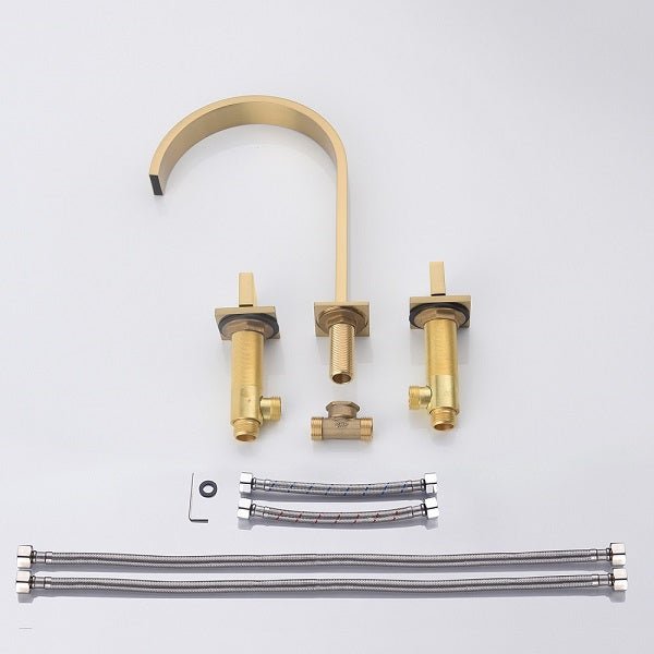 Brushed gold faucet spout component