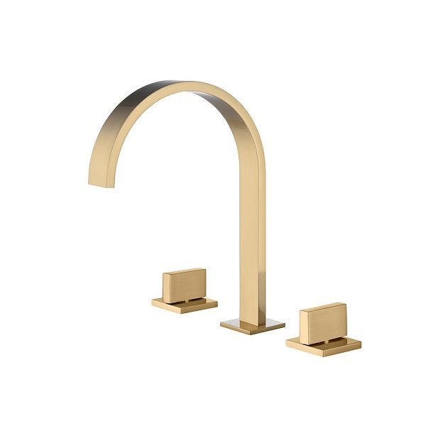 Square hot water handle in brushed gold finish