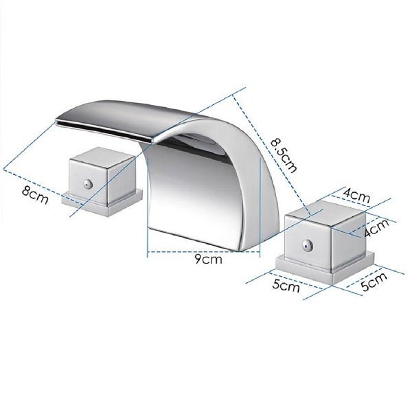 Cascada Deck Mounted Waterfall Bathroom Sink Faucet - Cascada Showers