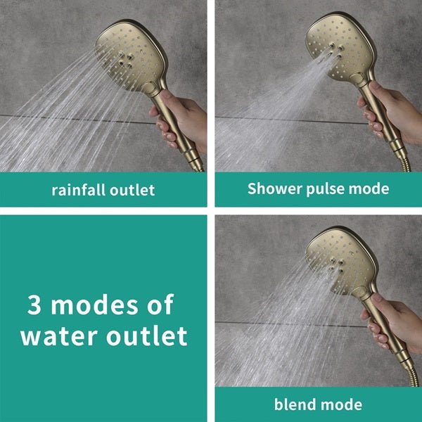 Cascada Genoa 16"x36" Brushed Gold Music LED Digital Shower System - Cascada Showers