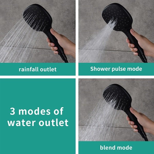 Cascada Genoa 16"x36" Matte Black Music LED Digital Shower System - Cascada Showers