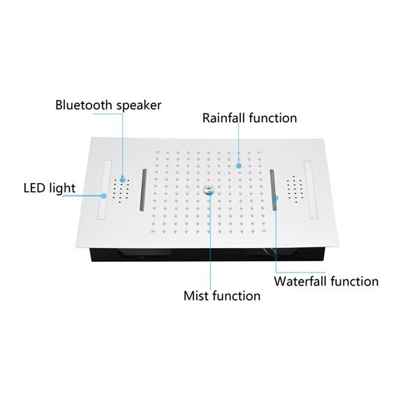 Cascada Lido 15"x23" Music LED Shower Head - Cascada Showers