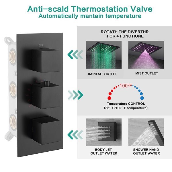 Cascada Luxury 12” Music LED shower system - Cascada Showers