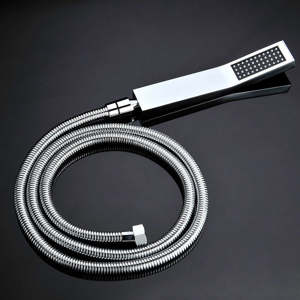 Cascada Luxury 14 x 20 Inch Square LED Shower System with 2-Way thermostatic mixer, 2-Mode Functions (Rainfall & Hand Shower) & Remote-Control LED Lights