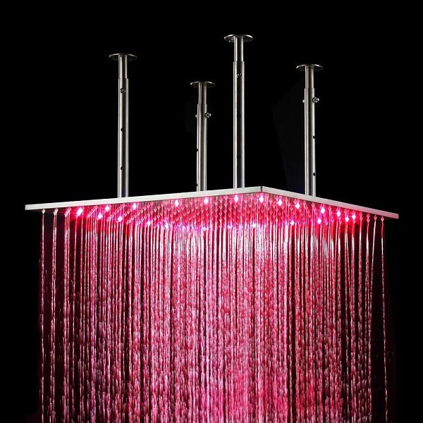 Cascada Luxury 20" LED Rainfall Shower System: Thermostatic Control - Cascada Showers