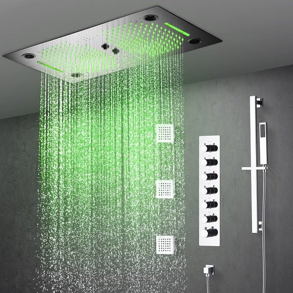 Cascada Pisa 16"x28" Music LED Shower System - Cascada Showers