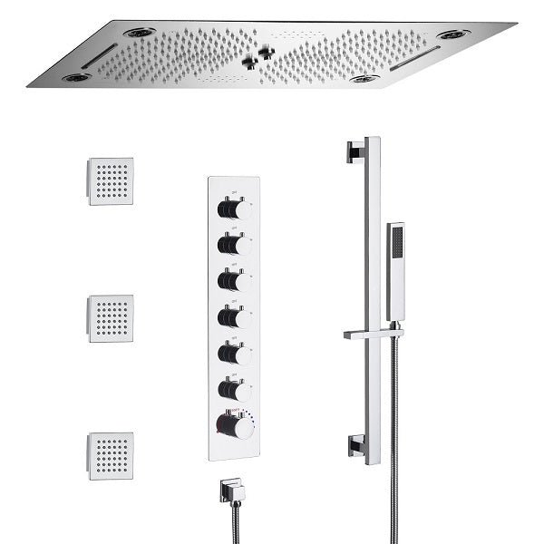 Cascada Pisa 16"x28" Music LED Shower System - Cascada Showers
