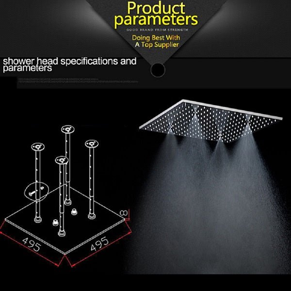 Cascada Shower Head with 2 Mode Functions (Rainfall & Mist) - Cascada Showers