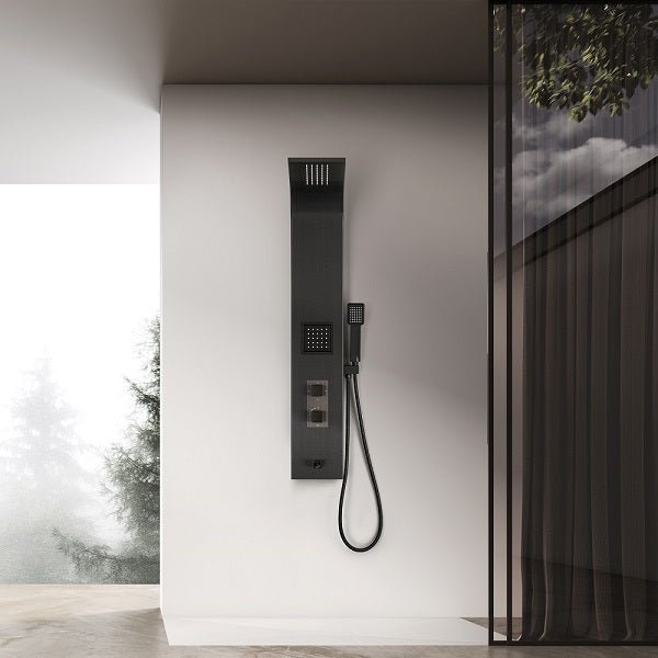 Cascada Showers 47" Matt Black Indoor Shower Panel: Modern Luxury for Your Bathroom - Cascada Showers