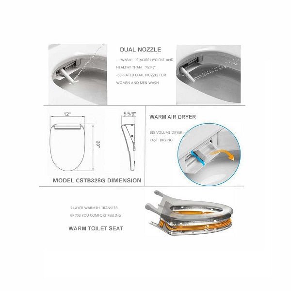 Cascada Showers Smart Bidet Seat with Remote Control - Cascada Showers