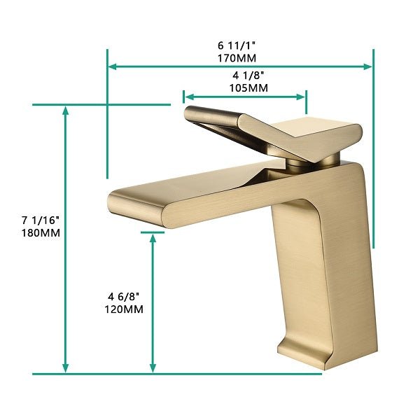 Cascada Single Handle Waterfall Bathroom Sink Faucet - Cascada Showers