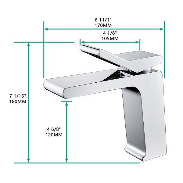 Cascada Single Handle Waterfall Bathroom Sink Faucet - Cascada Showers