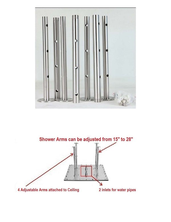 Cascada Tuscany Shower System: LED Rainfall, Massage, Thermostatic Control - Cascada Showers