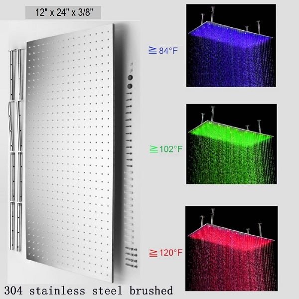 Cascada Tuscany Shower System: LED Rainfall, Massage, Thermostatic Control - Cascada Showers