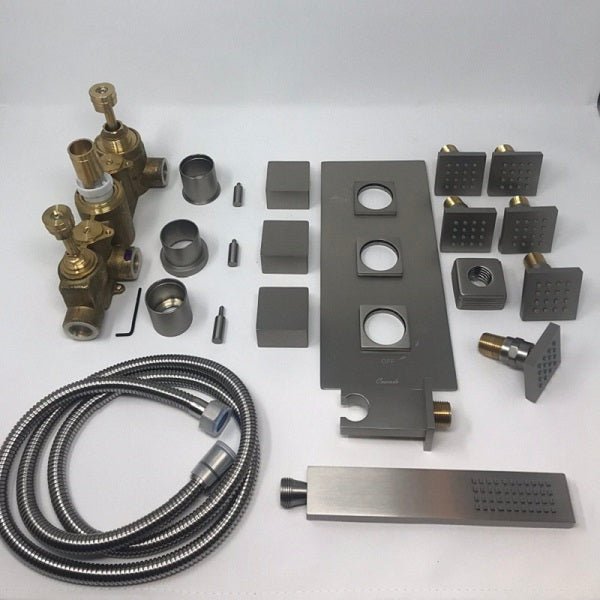 Cascada Tuscany Shower System: LED Rainfall, Massage, Thermostatic Control - Cascada Showers