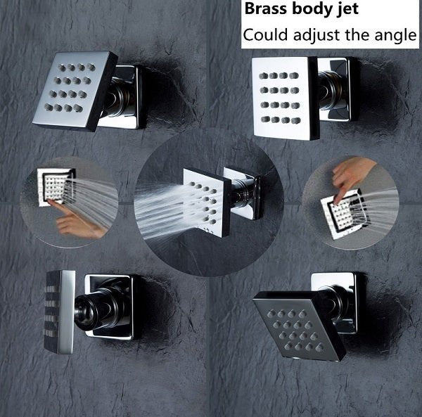 Cascada Tuscany Shower System: LED Rainfall, Massage, Thermostatic Control - Cascada Showers