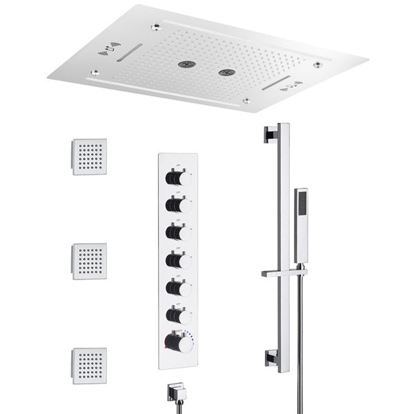 Cascada Venice 23"x31" Music LED Shower System - Cascada Showers