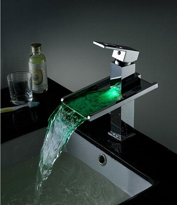 Cascada Waterfall LED Bathroom Sink Faucet - Cascada Showers