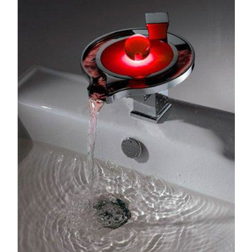 Color Changing LED Waterfall Bathroom Sink Faucet - Cascada Showers