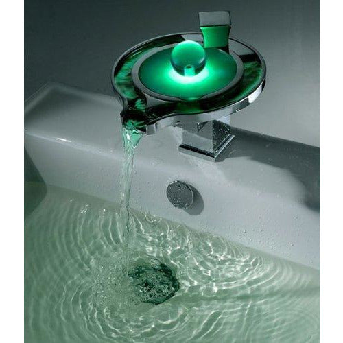 Color Changing LED Waterfall Bathroom Sink Faucet - Cascada Showers