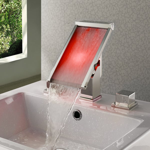 Color Changing LED Waterfall Bathroom Sink Faucet - Cascada Showers