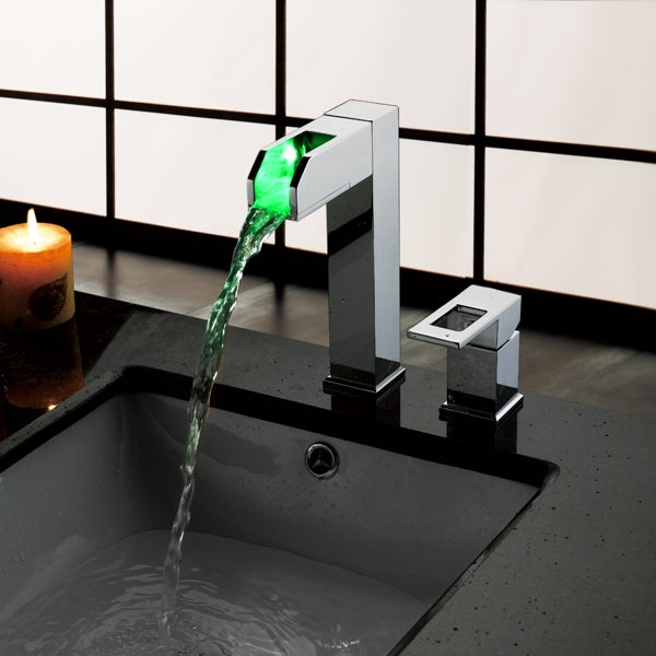 Color Changing LED Waterfall Bathroom Sink Faucet - Cascada Showers
