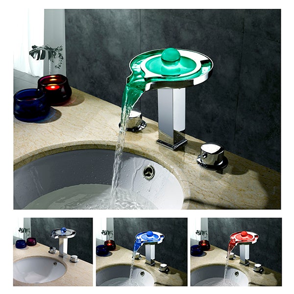 Color Changing LED Waterfall Sink Faucet - Cascada Showers